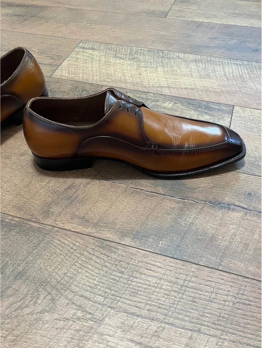 Elite Solez Men’s Brown Leather Dress Shoes Classic Oxford Style with Patina